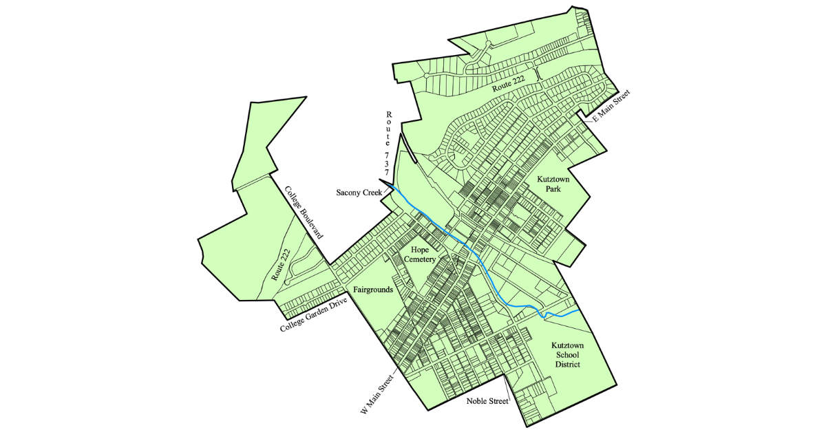 Basic map of Kutztown, PA