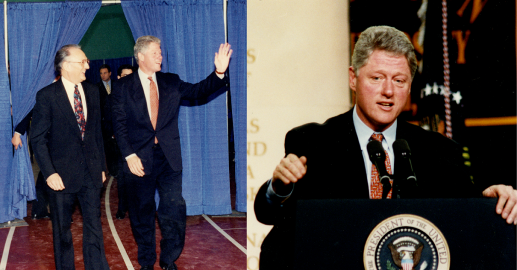 Bill Clinton visits Kutztown University, 1995