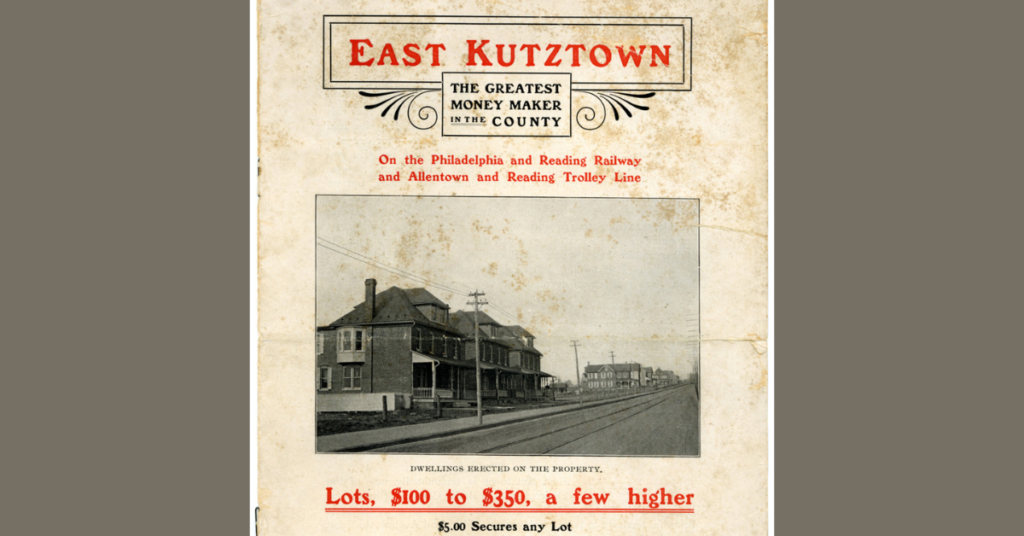 East Kutztown real estate advertisement, homes on park ave, early 1900s