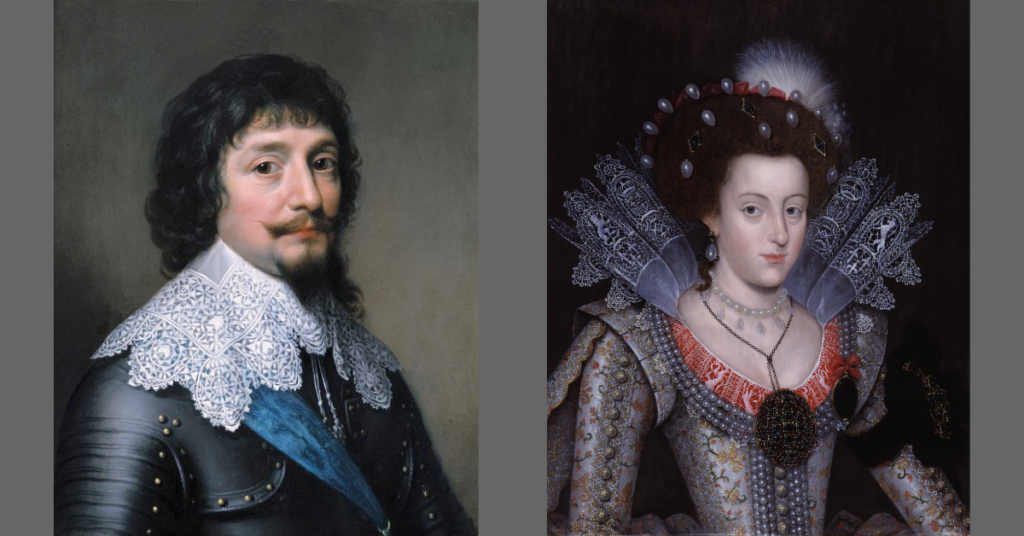 Frederick V, Elector Palatine, c 1630; Elizabeth Stuart, Queen of Bohemia, 1613