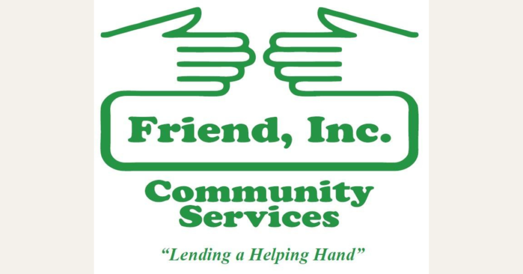 Friend Inc. logo, Community Services, "Lending a Helping Hand"