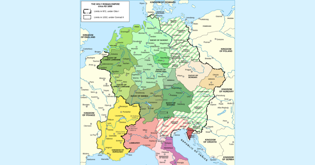 Holy Roman Empire 11th century map
