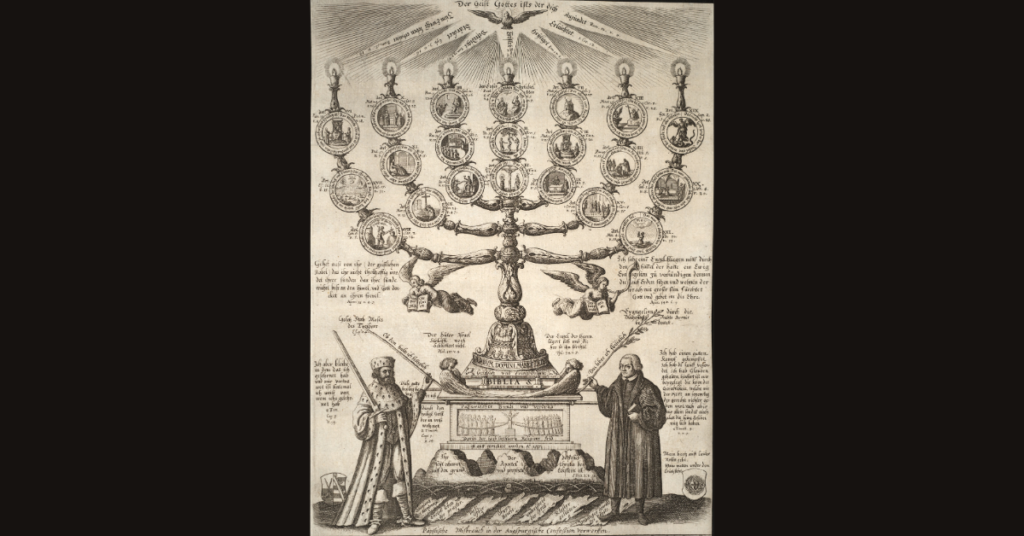 Iillustration of the first 21 articles of the Aubsburg Confession, c 1600s by Wenceslas Hollar.
