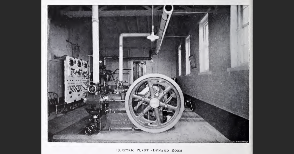 Kutztown Electric Plant, Dynamo Room, circa early 1900s