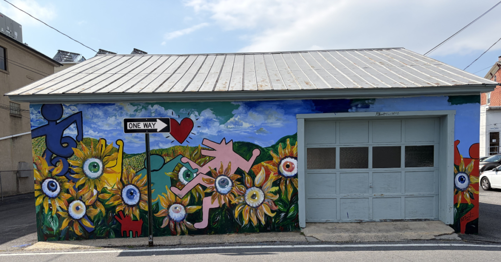 Kutztown Keith Haring mural (across from Young Ones, next to Shorty's Bar)