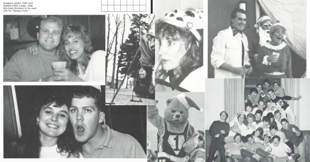 Kutztown University students having a good time collage, circa 1980s