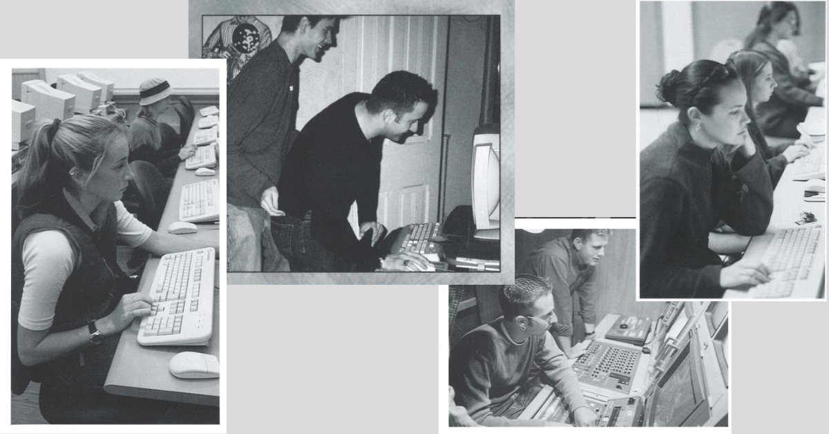 Kutztown University students using computers, circa 2000s