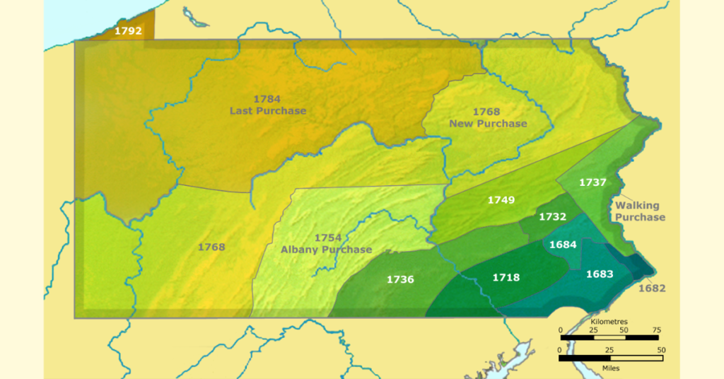 Land purchases from Native Americans in Pennsylvania (1682-1792)