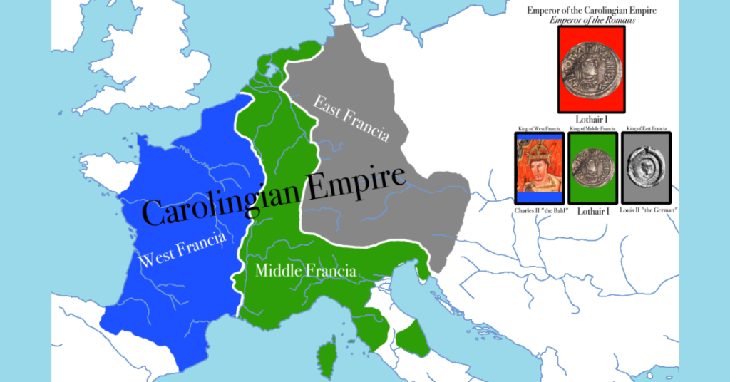 Map of Frankish Empire Post-Charlemagne