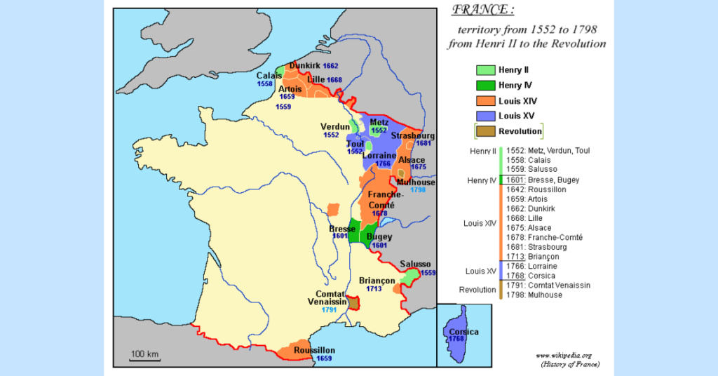Map of French Expansion 1552-1798