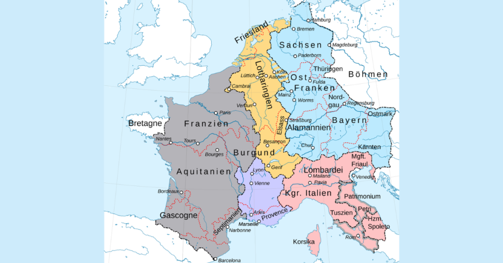 Map of Treaty of Prüm, 855