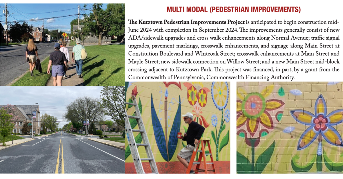 Multi-modal (pedestrian) improvements in Kutztown, circa 2023