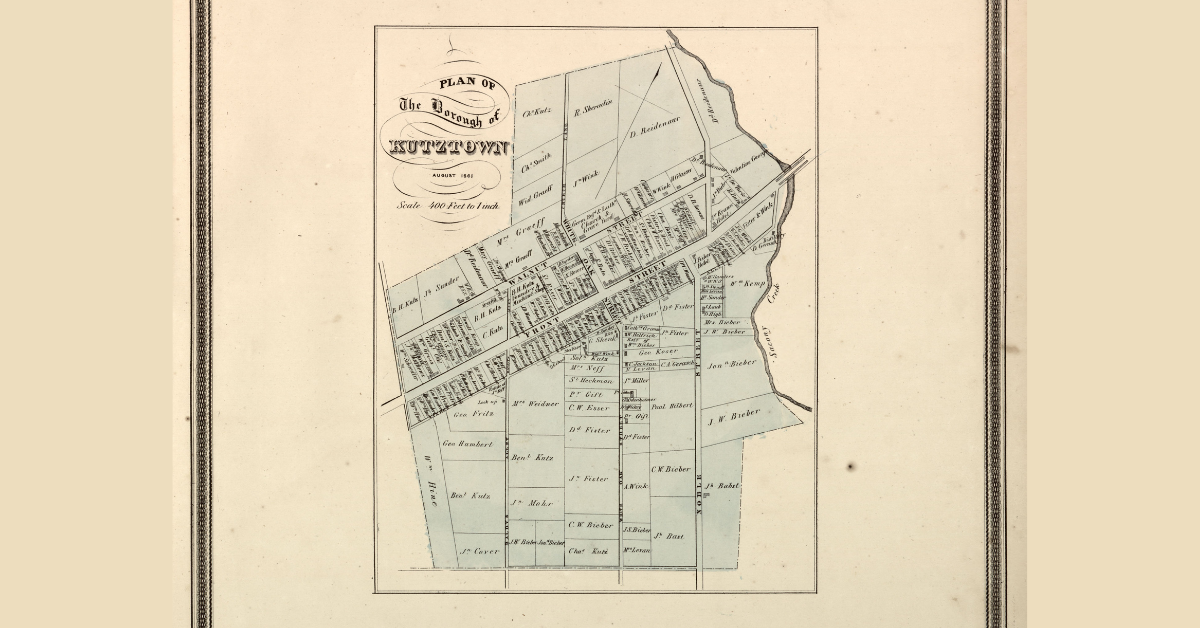 Plan of the Borough of Kutztown, circa 1861