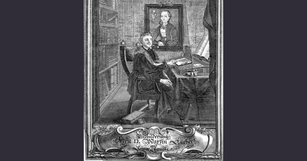 Portrait of Martin Luther at his Desk