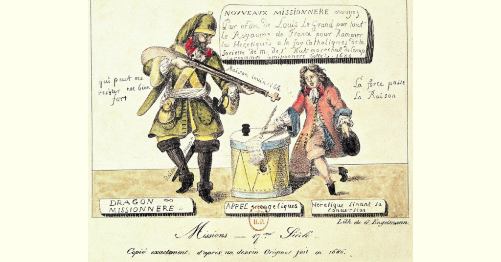 The Missionary Dragoon forcing a Huguenot to Sign his Conversion to Catholicism