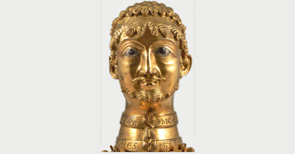 Golden bust of Frederick as John the Baptist, given to his godfather Count Otto of Cappenberg in 1171