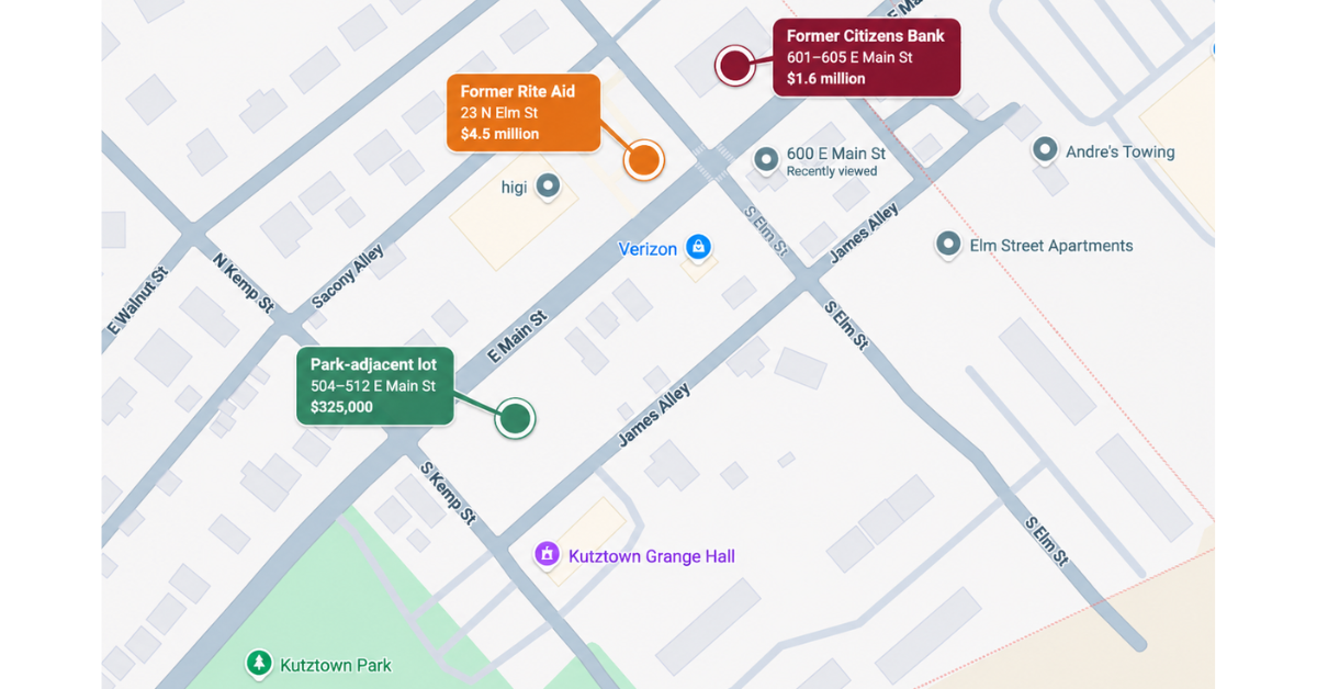 East Kutztown Vacant Properties Map