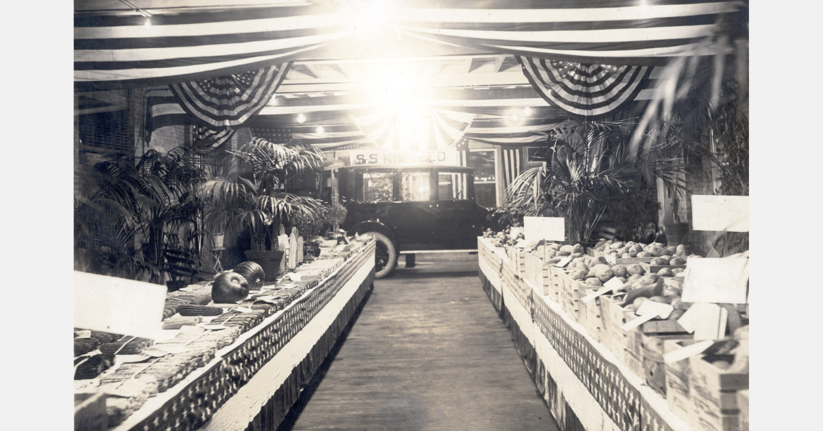Kutztown Grange display under Fairground Grandstand, circa 1920s