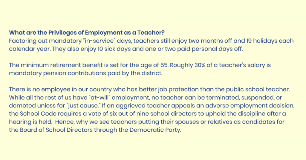 Kutztown teacher "privileges", screenshot from KASD PAC 