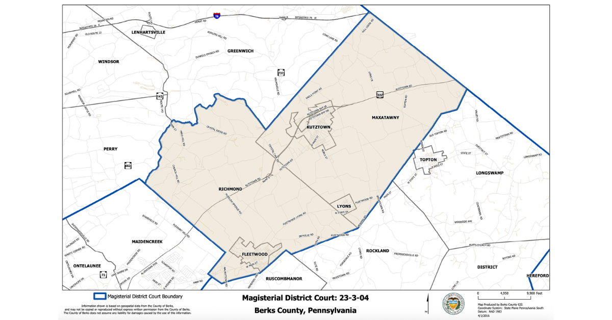 Map of Berks County Magisterial District Court: 23-3-04