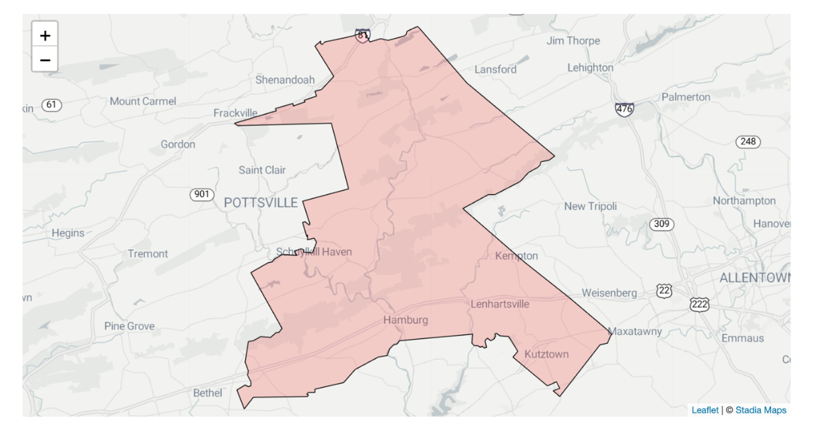 Map of Pennsylvania House of Representatives District 124