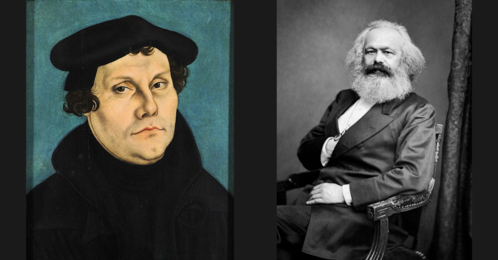 Martin Luther and Karl Marx portraits