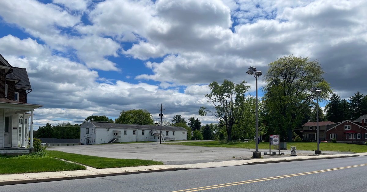 Vacant lot, 504–512 E Main Street, Kutztown, PA, view from Main Street